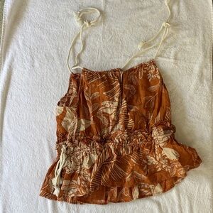 See By Chloe Brown Floral Tank Top